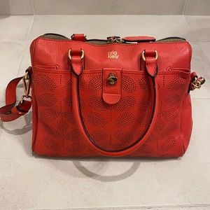 Orla Kiely Poppy Sixties Leather Crossbody Bag